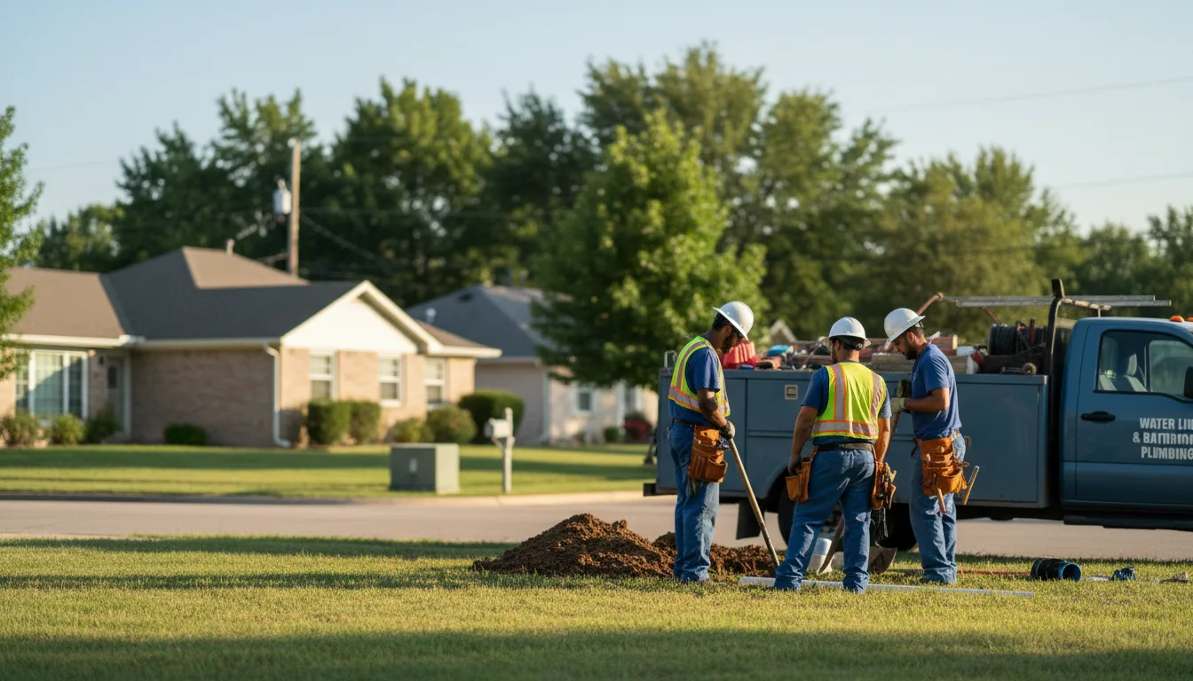 Residential water line and bathroom plumbing service in Oak City, UT